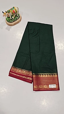 Crape Silk Mango Border Saree (id 19012)