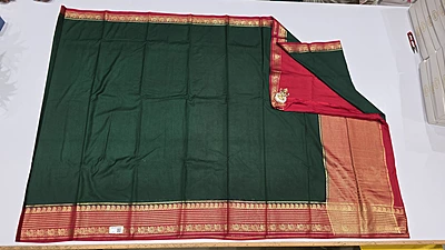 Crape Silk Mango Border Saree (id 19012)