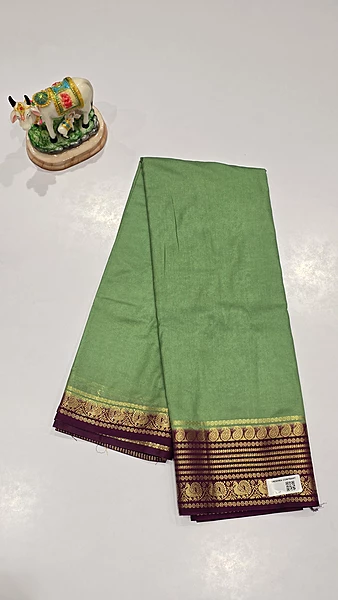 Crape Silk Mango Border Saree (id 19014)