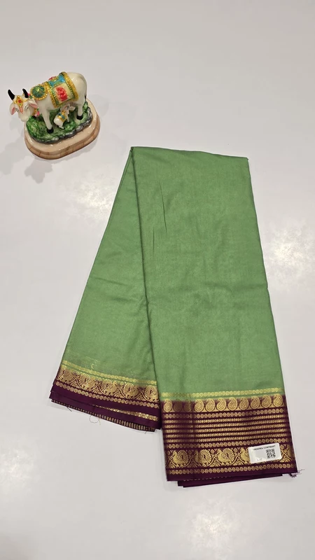 Crape Silk Mango Border Saree (id 19014)