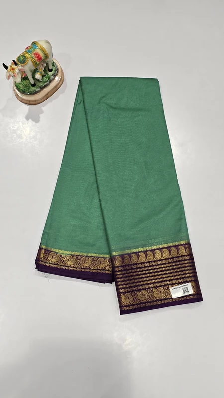 Crape Silk Mango Border Silk (id 19015)