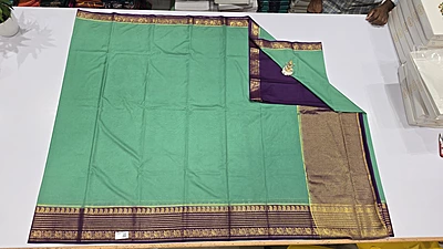 Crape Silk Mango Border Silk (id 19015)