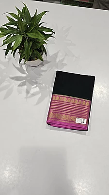 Crape Silk Mango Border Saree (19013)