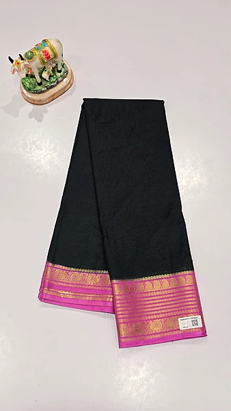 Crape Silk Mango Border Saree (19013)
