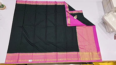 Crape Silk Mango Border Saree (19013)