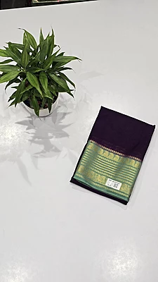 Crape Silk Mango Border Saree (id 19016)