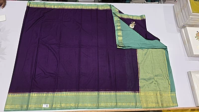 Crape Silk Mango Border Saree (id 19016)