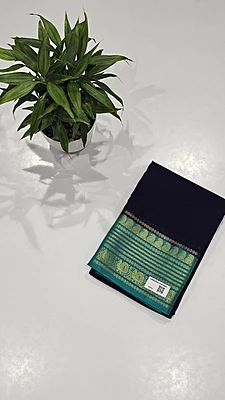 Crape Silk Mango Border Saree (id 19017)