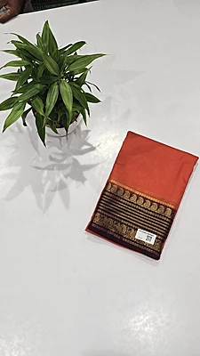 Crape Silk Mango Border Saree (id 19018)