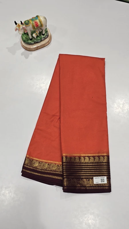 Crape Silk Mango Border Saree (id 19018)
