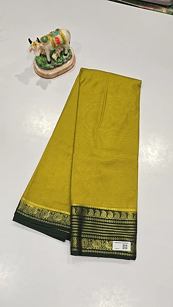Crape Silk Mango Border Saree (id 19019)