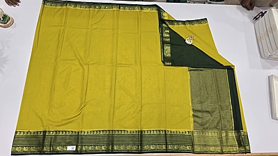 Crape Silk Mango Border Saree (id 19019)