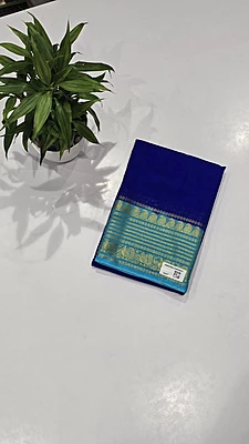 Crape Silk Mango Border Saree (id 19020)