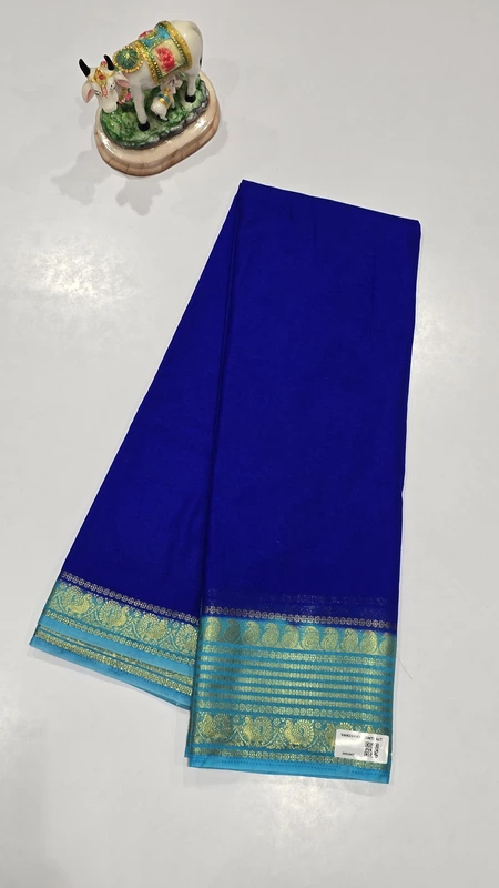Crape Silk Mango Border Saree (id 19020)