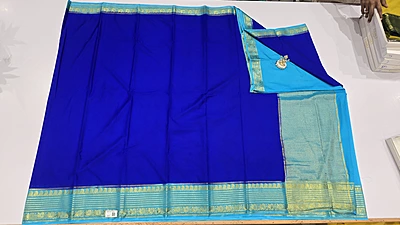 Crape Silk Mango Border Saree (id 19020)