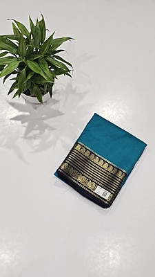 Crape Silk Mango Border Saree (id 19021)