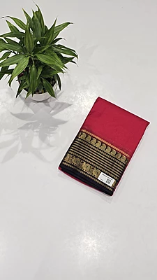 Crape Silk Mango Border Saree (id 19023)