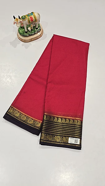 Crape Silk Mango Border Saree (id 19023)