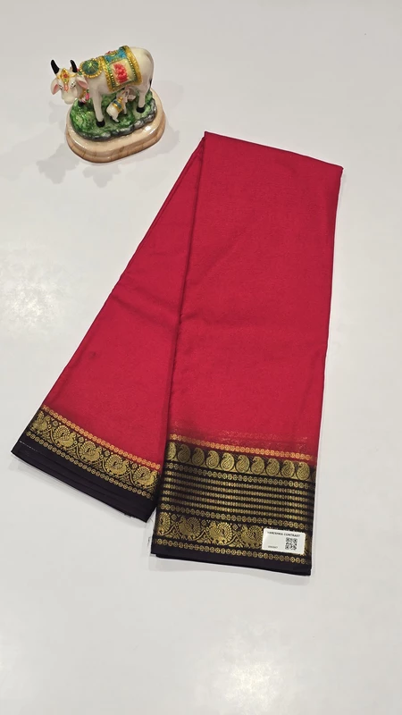 Crape Silk Mango Border Saree (id 19023)