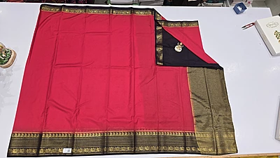 Crape Silk Mango Border Saree (id 19023)