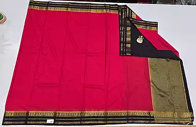Crape Silk Small Border Saree (id 20004)