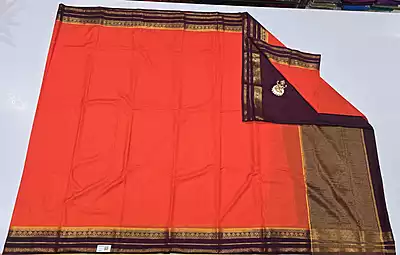 Crape Silk Small Border Saree (id 20001)
