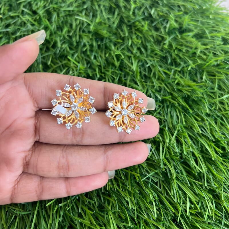 Diamond look stone stud