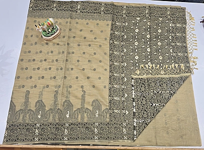 Pencil Cotton Meena Saree (id 23000))