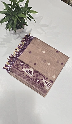 Pencil Cotton Meena Saree (id 23001))