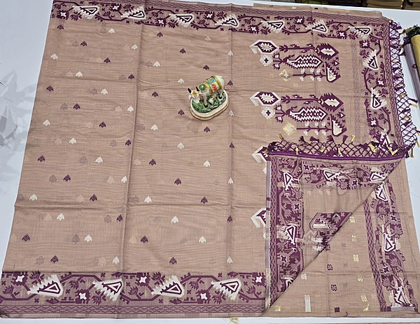 Pencil Cotton Meena Saree (id 23001))