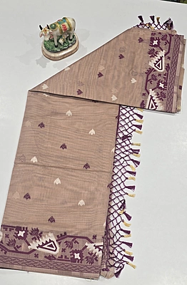 Pencil Cotton Meena Saree (id 23001))