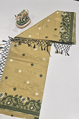 Pencil Cotton Meena Saree (id 23002)