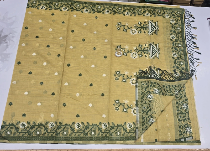 Pencil Cotton Meena Saree (id 23002)