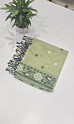 Pencil Cotton Meena Saree (id 23004)