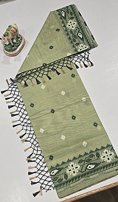 Pencil Cotton Meena Saree (id 23004)