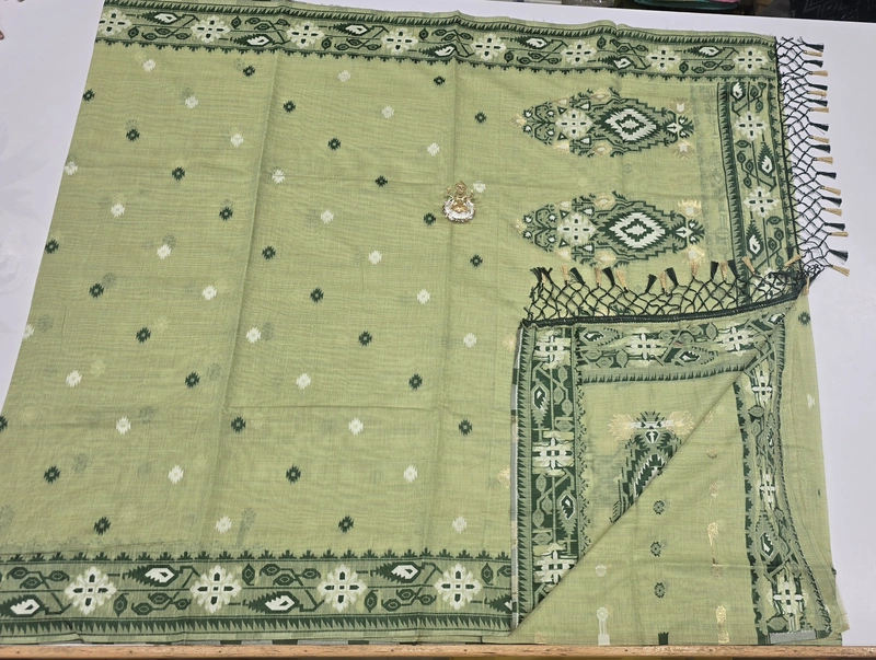 Pencil Cotton Meena Saree (id 23004)