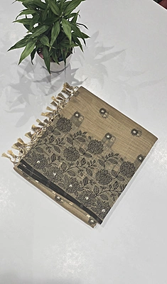 Pencil Cotton Meena Saree (id 23007)