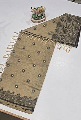 Pencil Cotton Meena Saree (id 23007)