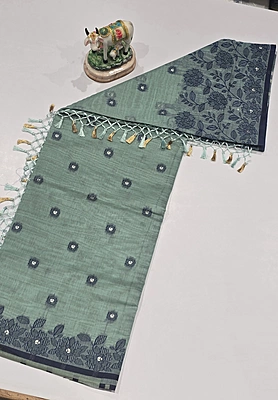 Pencil Cotton Meena Saree (id 23008)