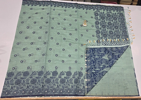 Pencil Cotton Meena Saree (id 23008)