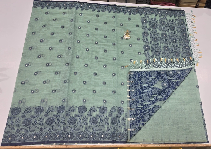 Pencil Cotton Meena Saree (id 23008)