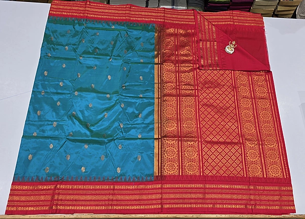 Paithani Pattu Kuttu Border Saree (id 24000)