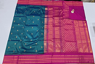 Paithani Pattu Kuttu Border Saree (id 24001)