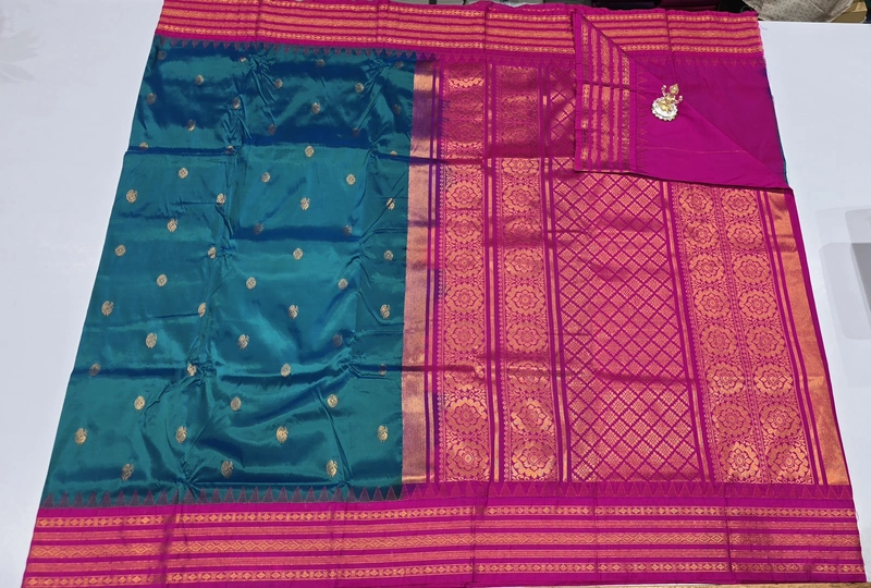 Paithani Pattu Kuttu Border Saree (id 24001)