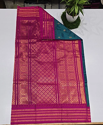 Paithani Pattu Kuttu Border Saree (id 24001)