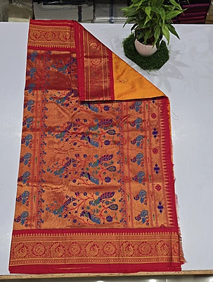 Paithani Pattu Kuttu Border Saree (id 24004)