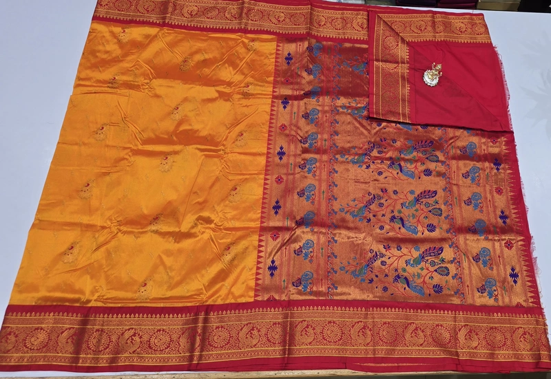 Paithani Pattu Kuttu Border Saree (id 24004)