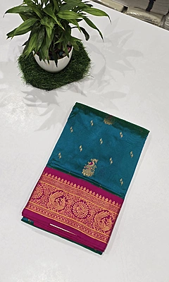 Paithani Pattu Kuttu Border Saree (id 24007)