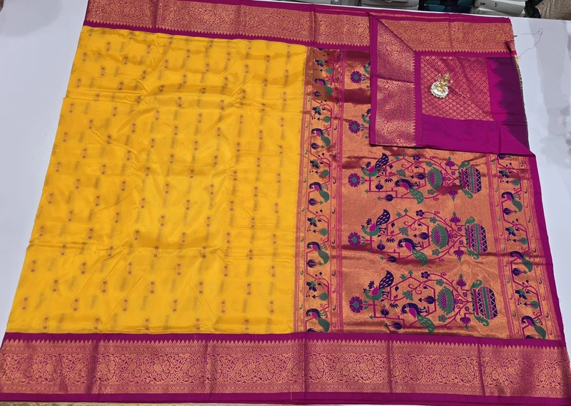 Paithani Pattu Kuttu Border Saree (id 24008)