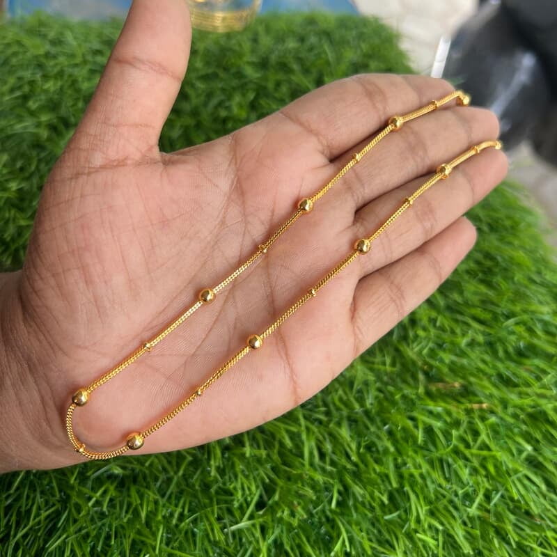 Brass Ball Gold Plated one gram chain